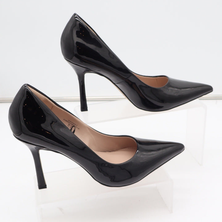 The Drop Womens Avery Pointed Toe Pump Black Patent Stiletto Heels Size 9