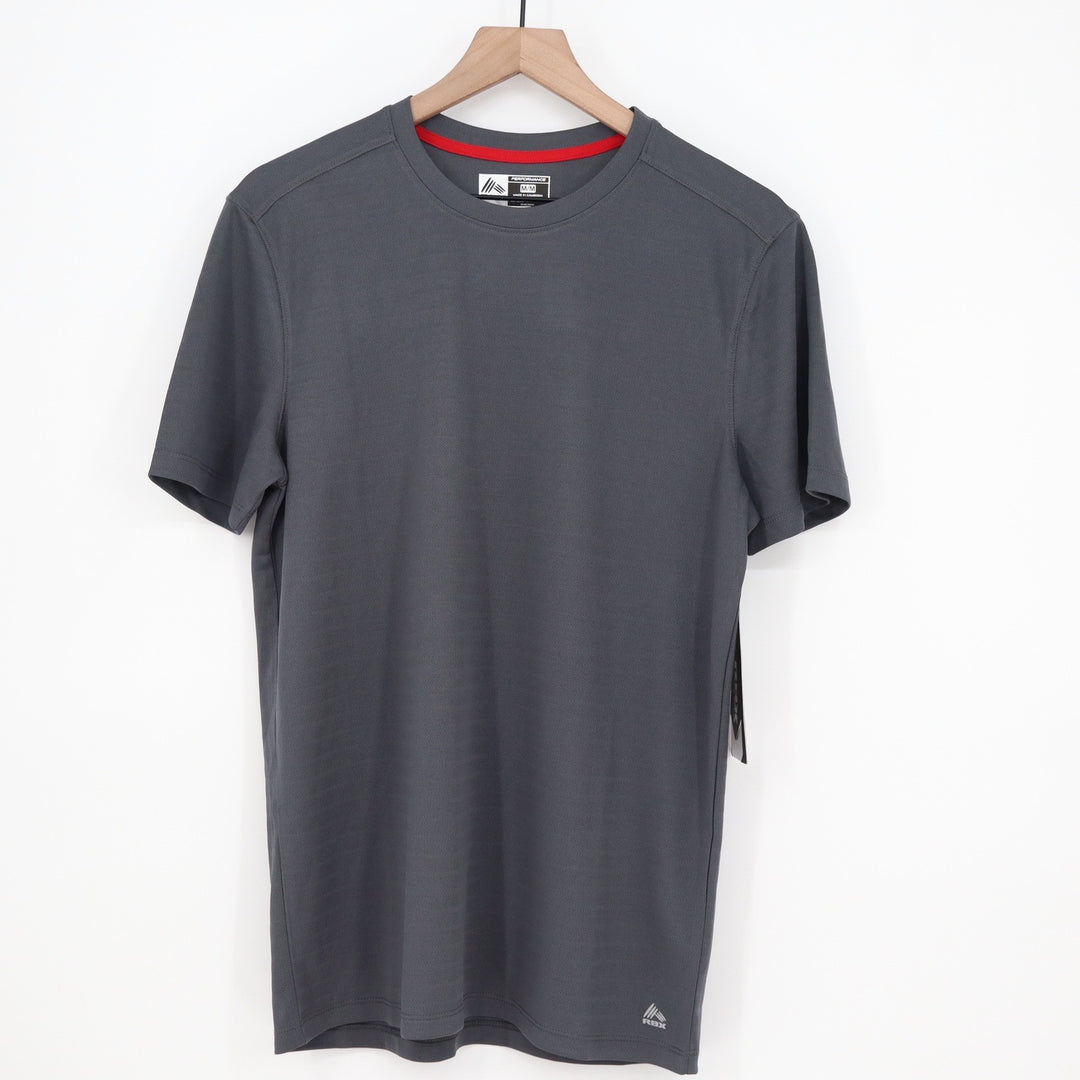 RBX Performance Mens Medium Charcoal Gray Short Sleeve Activewear Shirt