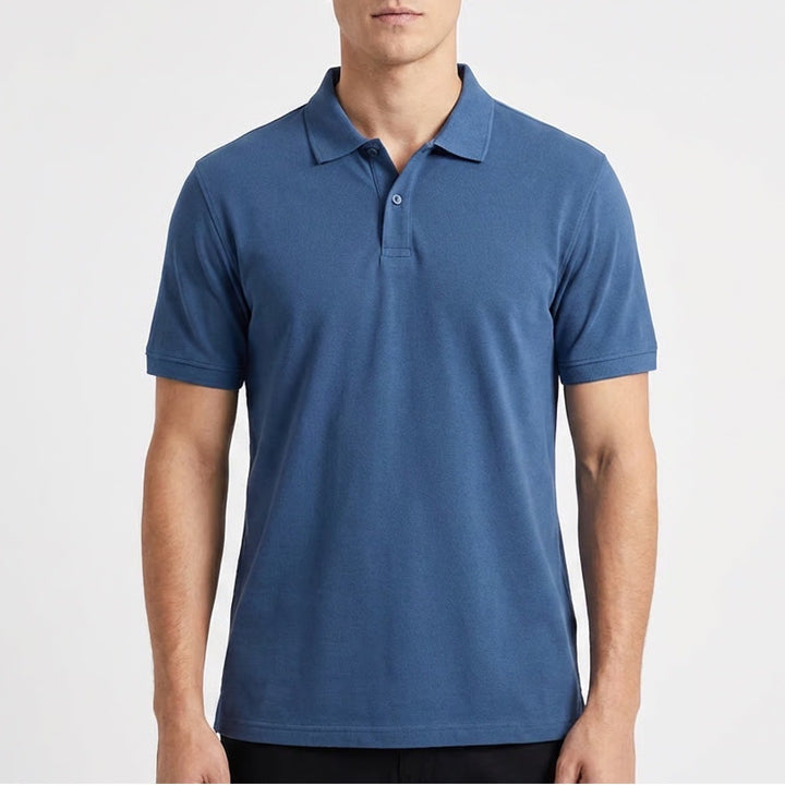 Polo Shirt Mens 2XL Blue Short Sleeve Spread Collar Golf Tennis Performance