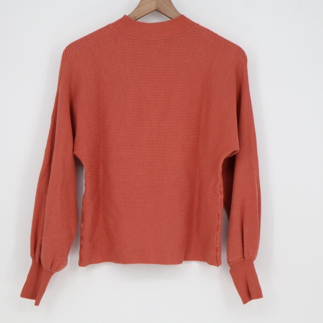 Gilli Sweater Womens Medium Rust Knit Ribbed Mock Neck Long Sleeve Winter Wear