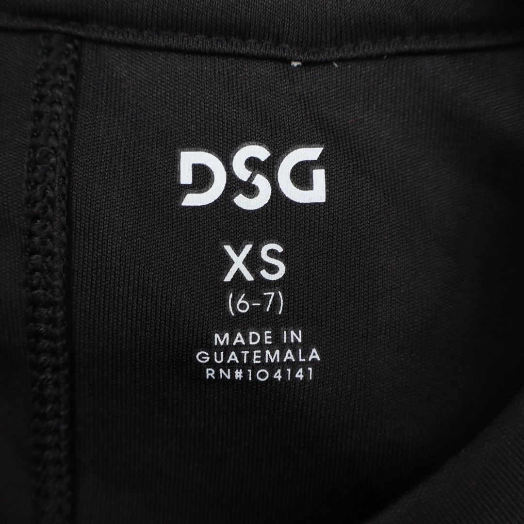 DSG Girls XS 6-7 Black Performance Short Sleeve Tee Solid Active Top
