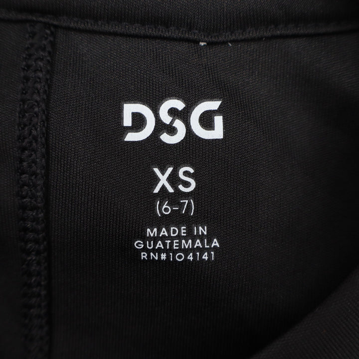 DSG Girls XS 6-7 Black Performance Short Sleeve Tee Solid Active Top