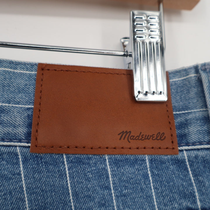 Madewell The Perfect Vintage Crop Jeans Womens 26W Blue White Pinstripe Denim