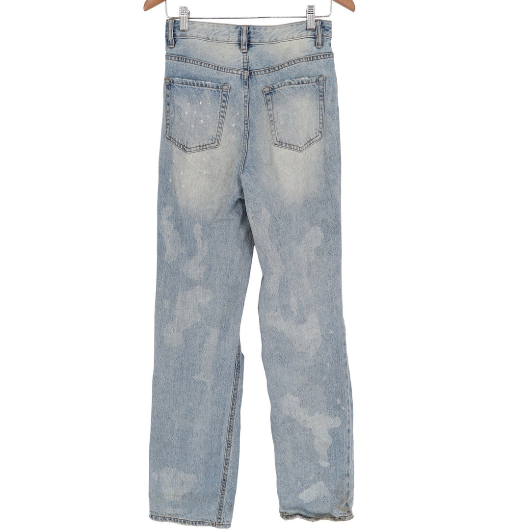PacSun Womens Light Acid Wash Distressed High Rise Straight Leg Jeans Size 27