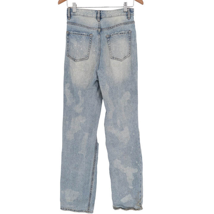 PacSun Womens Light Acid Wash Distressed High Rise Straight Leg Jeans Size 27