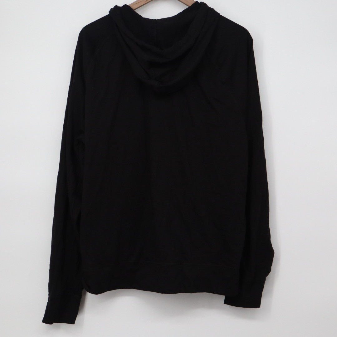 American Giant Lightweight Full Zip Hoodie Womens 2XL Black Tri Blend Jersey