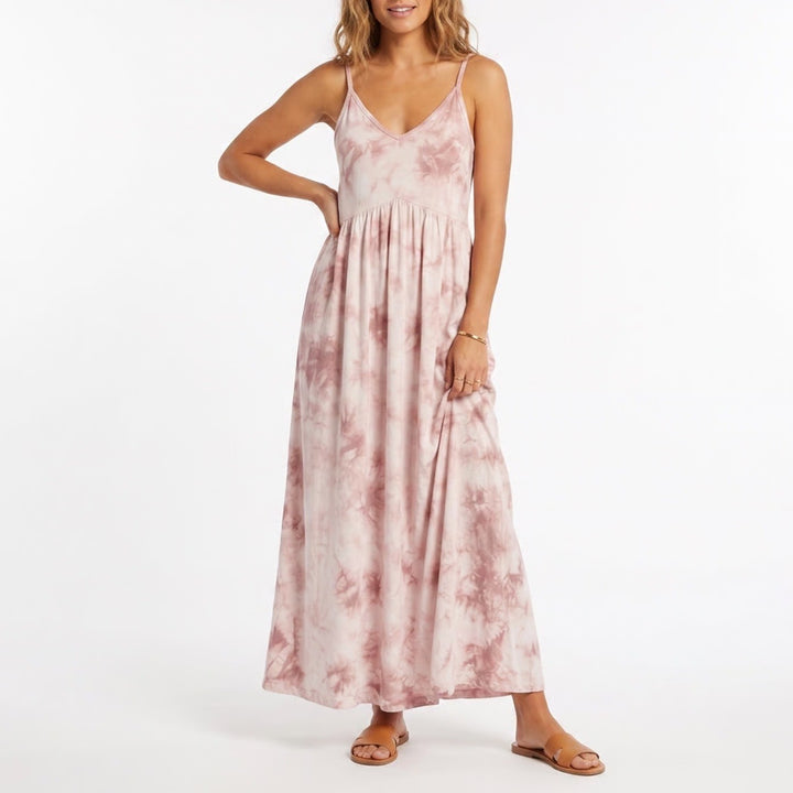 Z Supply Maxi Dress Women's M Pink Tie Dye Spaghetti Strap New
