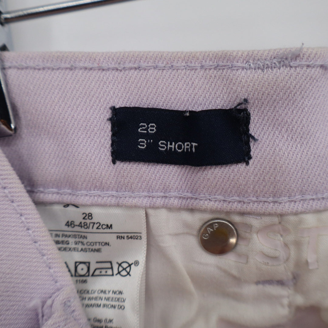 Gap Lavender Purple Denim Shorts Womens 28 High Rise Raw Hem 3 Inch Inseam