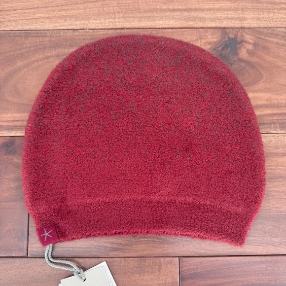 Barefoot Dreams CozyChic Lite Confetti Beanie Hat Women OS Crimson Rosewood Knit