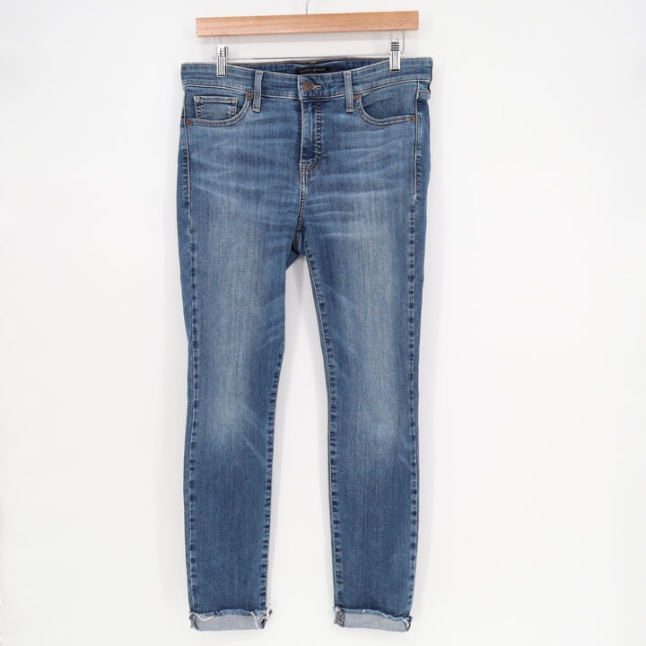 Lucky Brand Jeans Women's 8/29 Blue Denim Cotton Stretch Raw Hem Skinny Leg