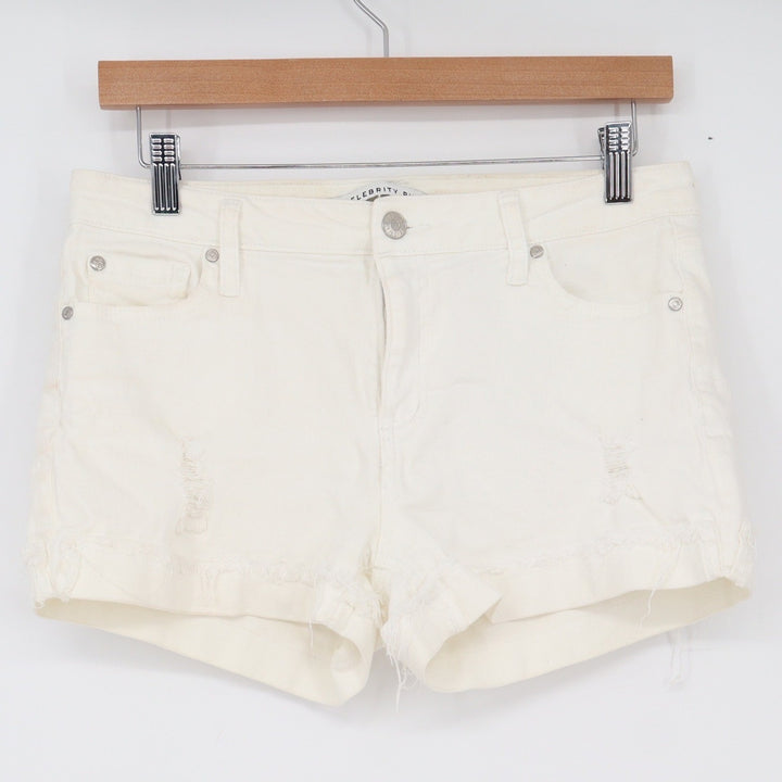 Celebrity Pink Denim Shorts Women's 9 White Distressed Excellent