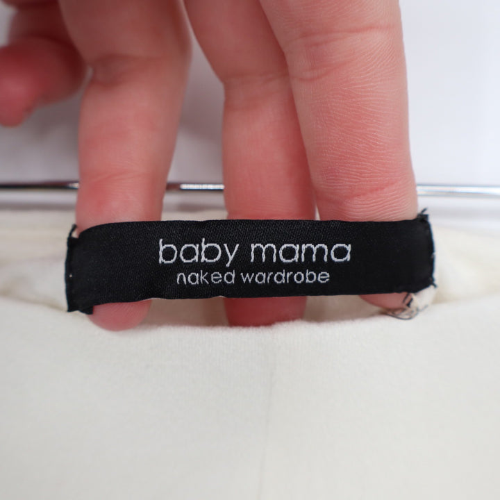 Naked Wardrobe Baby Mama Cream Maternity Biker Shorts XL