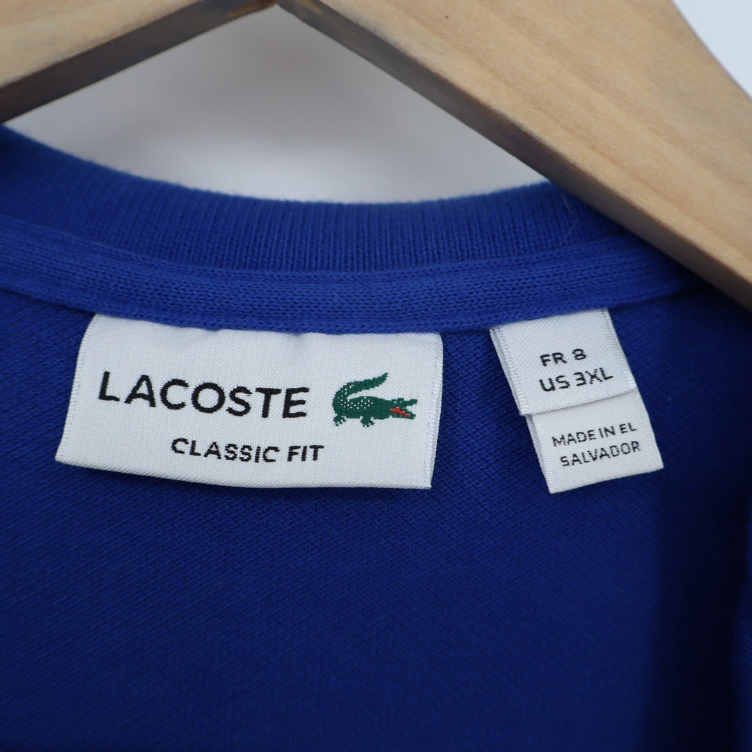 Lacoste Polo Shirt Mens 3XL Blue Cotton Classic Fit Short Sleeve Golf Tennis