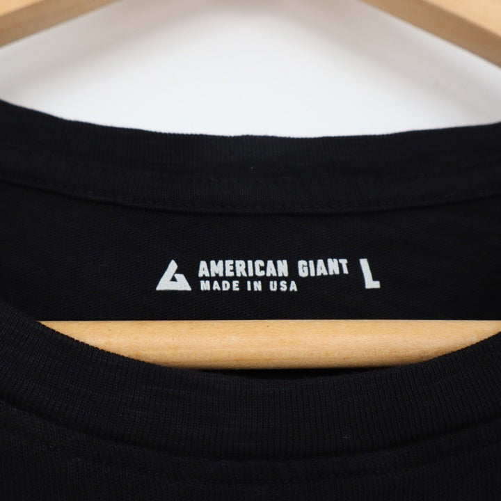 American Giant Women's Black Crew Neck T Shirt Made in USA Size L