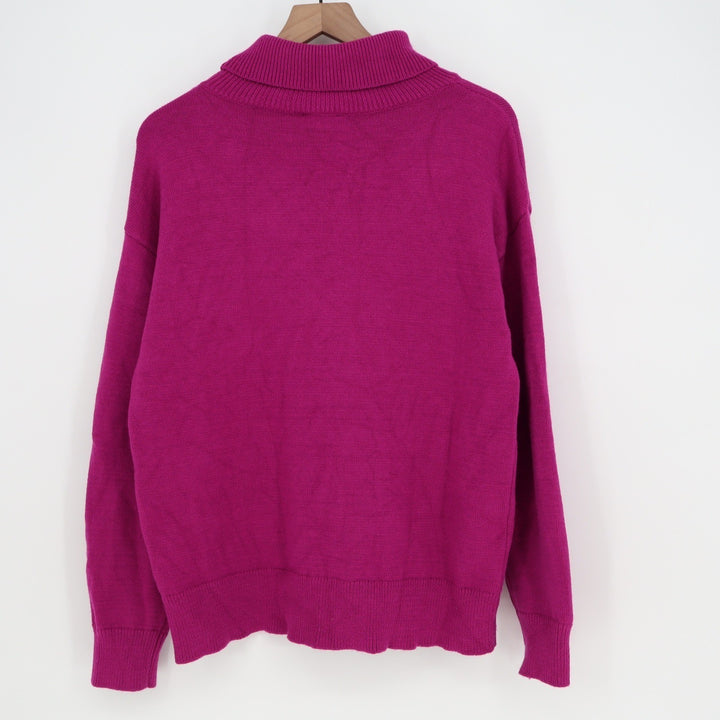 VICI Magenta Mock Neck Relaxed Knit Sweater L