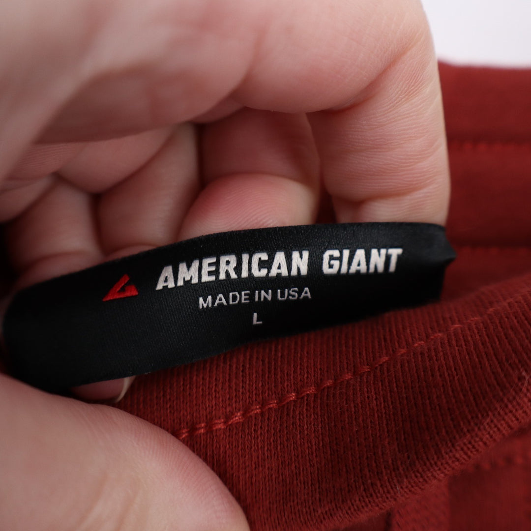 American Giant Classic Sweatpants Mens L Spiced Apple Cotton Fleece Drawstring