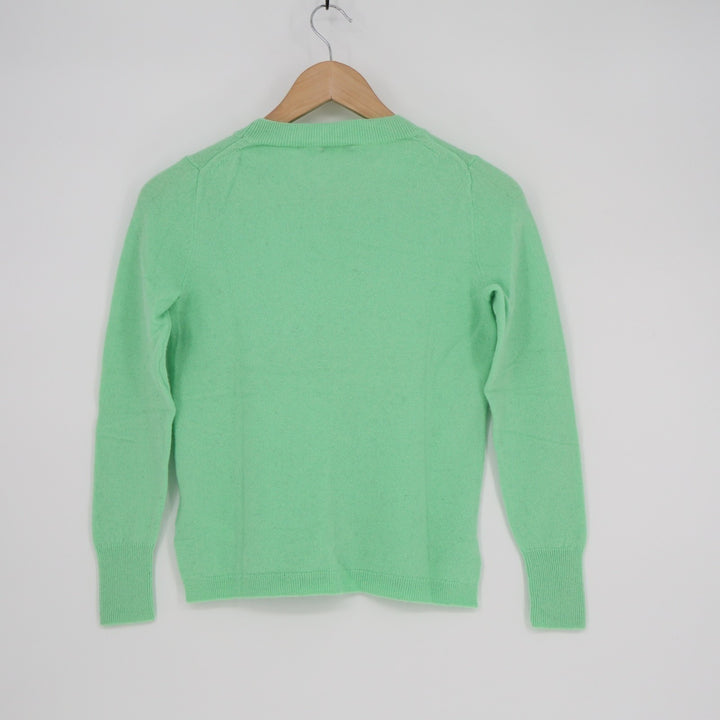 J. Crew Sweater Womens XS Mint Green Tight Knit Cashmere Side Slit Ribbed Winter