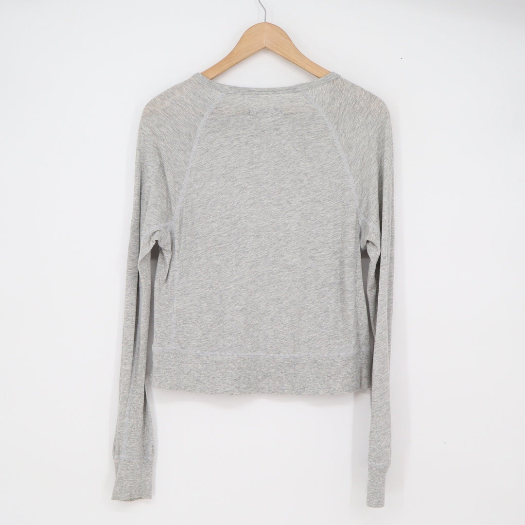 Rag & Bone Top Womens S Raglan Long Sleeve Heather Grey Cropped Excellent