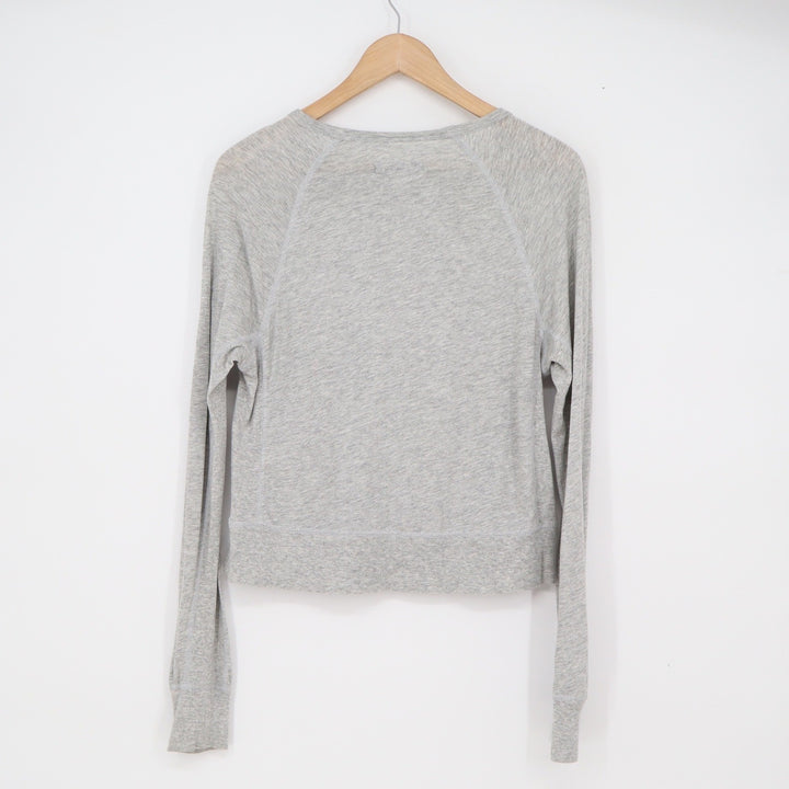Rag & Bone Top Womens S Raglan Long Sleeve Heather Grey Cropped Excellent
