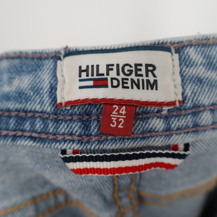 Tommy Hilfiger Straight Jeans Womens 24x32 Blue Two Tone Denim Cotton Stretch