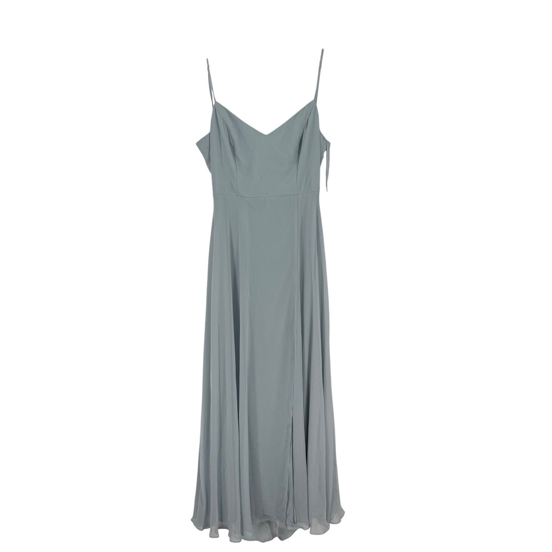 After Six Tie-Back Cutout Maxi Dress With Front Slit In Mist Size 14