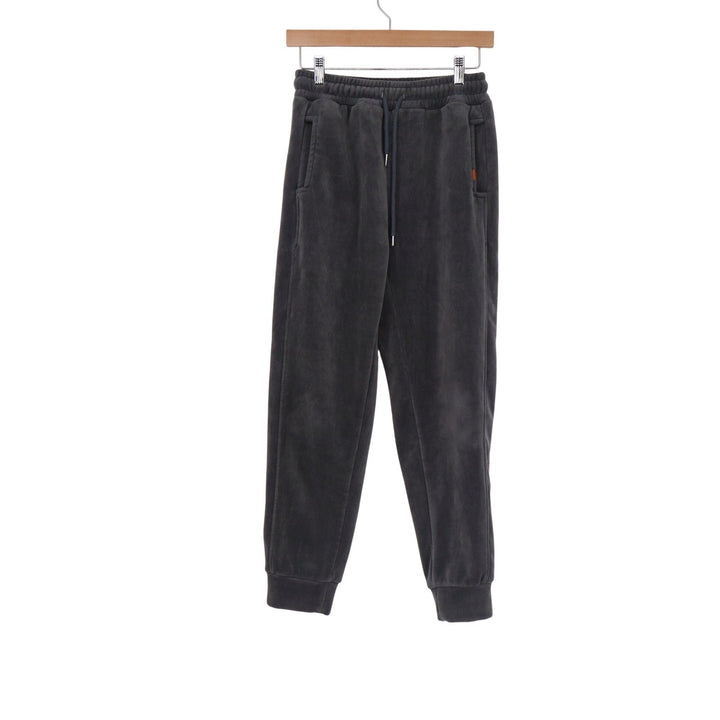 Gray Corduroy Jogger Pants Elastic Waist Drawstring Tapered Cuffs Size L