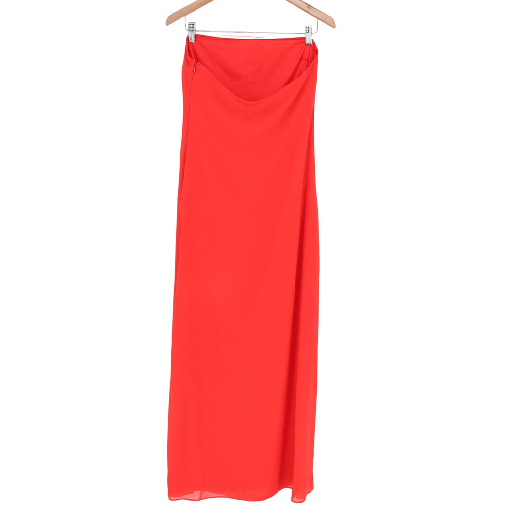 Lulus Red Strapless Maxi Dress Minimalist Formal Gown Womens Size Medium