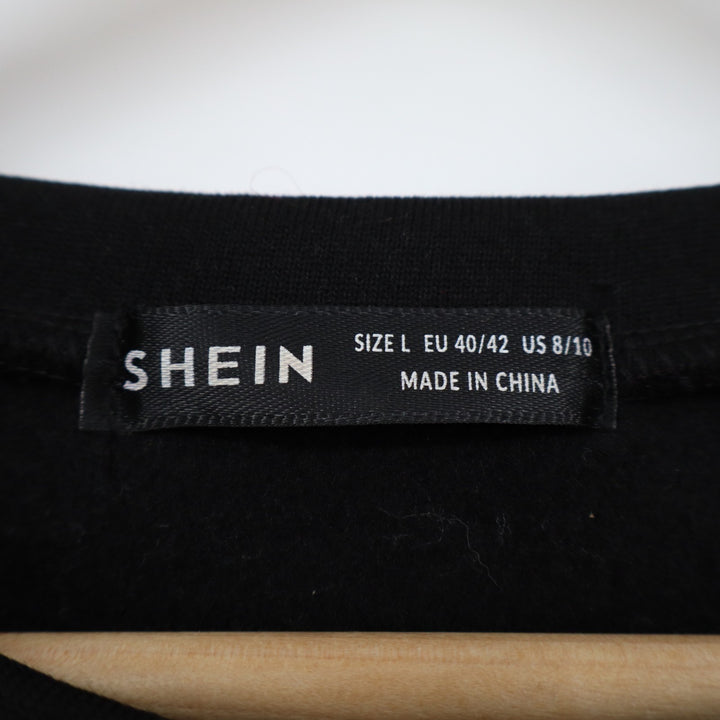 Shein Sweatshirt Women Large Multicolor Colorblock Stitch Trim Stretch Oversized