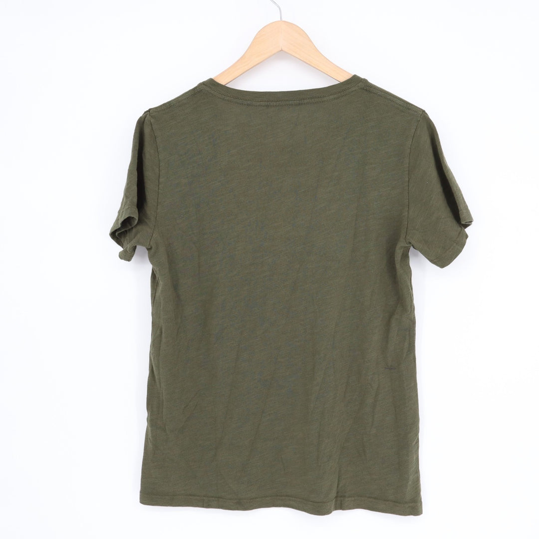 American Giant Classic T-Shirt Womens M Olive Green Cotton Short Sleeve V-Neck