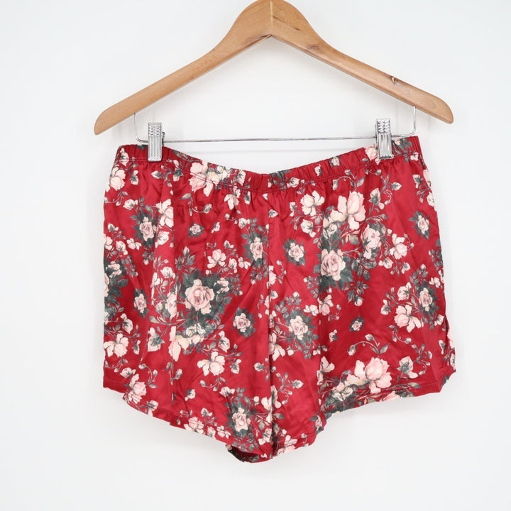 iCollection Jenna Contrast 2-PC Pajamas Set Women L Red Stretch Adjustable Strap