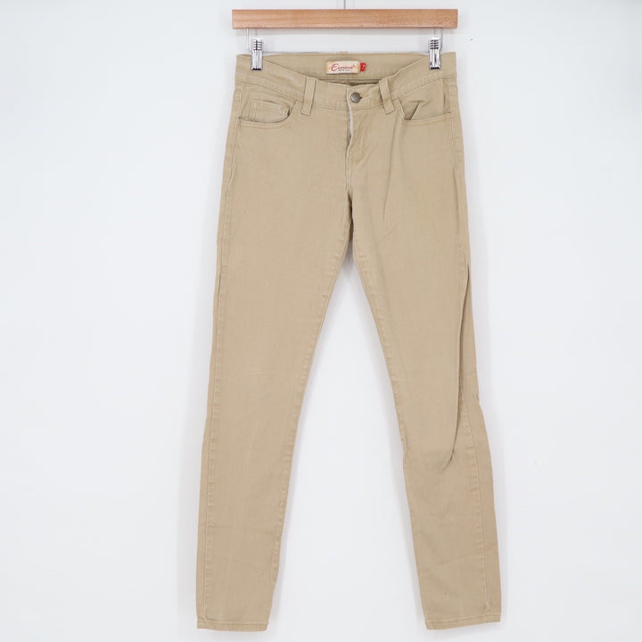 Eunina Pants Women Khaki Tan Skinny Stretch Cotton Excellent