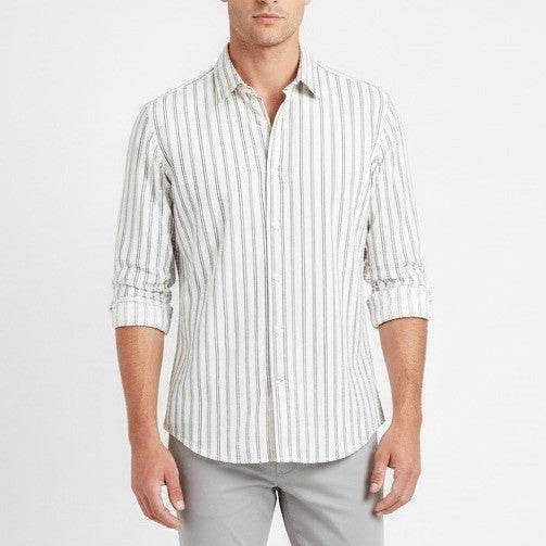 EXPRESS DESIGN STUDIO Modern Fit Striped Button Down Shirt Size S Stretch