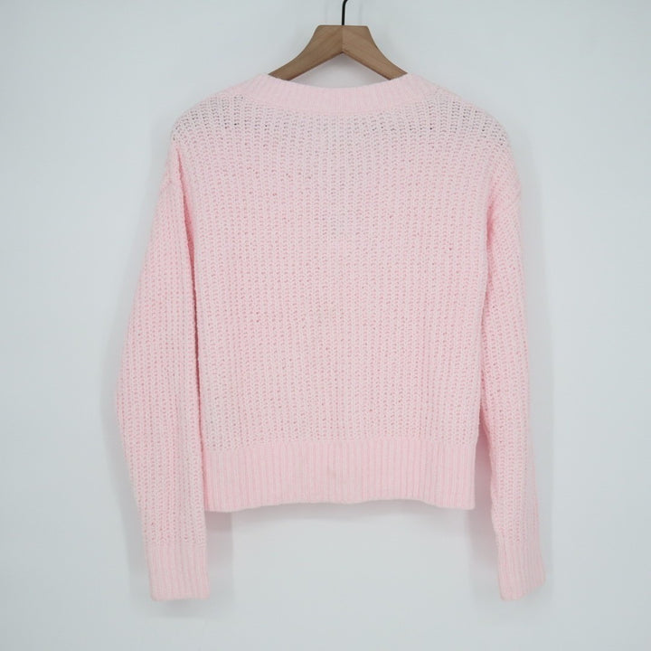 State of Day Intimates Pajama Top Womens Small Baby Pink Waffle Knit Sleepwear
