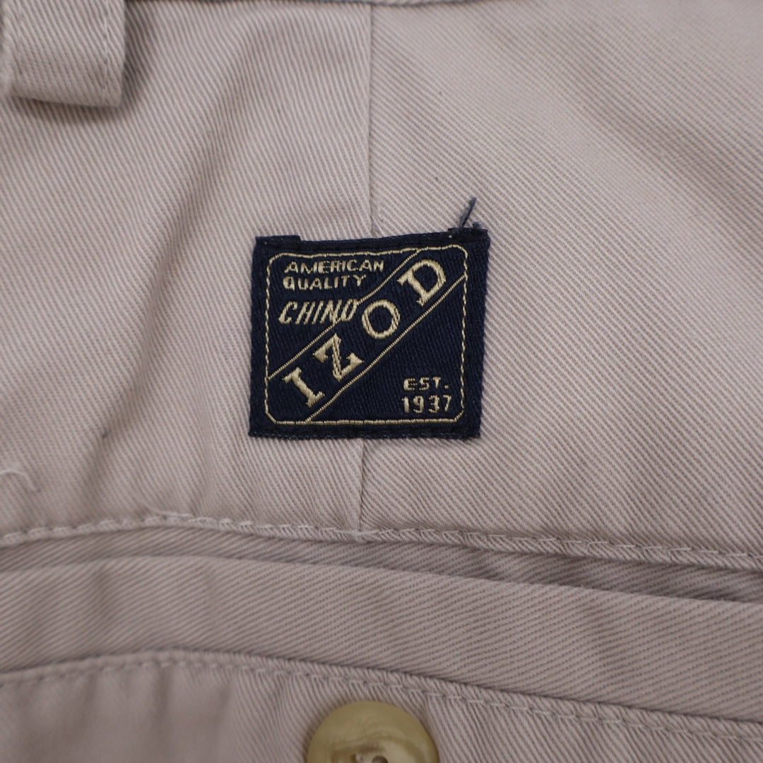 IZOD Shorts Mens 46 American Quality Chino Khaki Pleated Cotton Good
