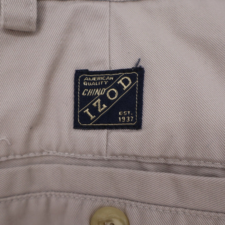 IZOD Shorts Mens 46 American Quality Chino Khaki Pleated Cotton Good