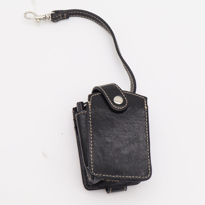 Unbranded Belt Pouch Unisex OS Black Leather Utility Snap Swivel Clip Excellent
