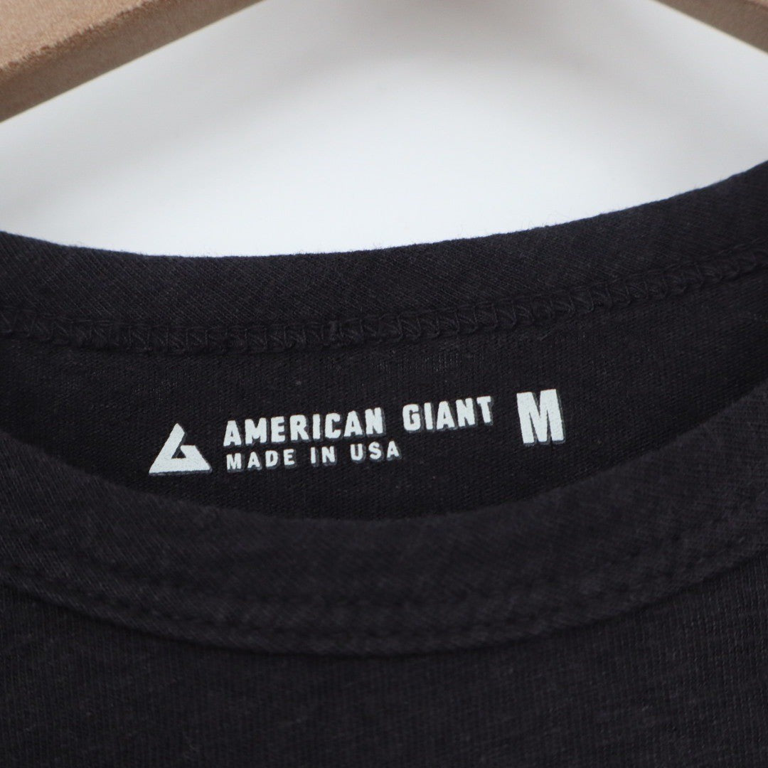 AMERICAN GIANT Mens Black Organic Cotton Hemp T Shirt Size M Made in USA