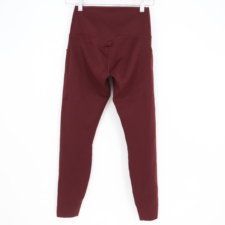 Nike Go Dri-FIT Womens High Rise Compression Leggings Burgundy Pockets Small SP