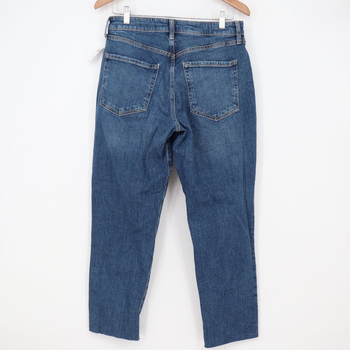 Old Navy Jeans Womens 10 Curvy O.G. Straight Blue Distressed Raw Hem Excellent