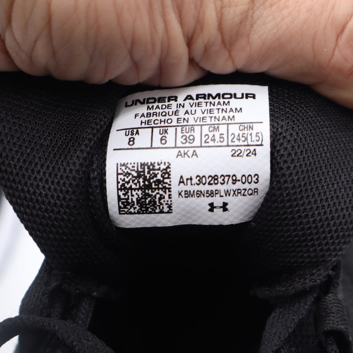 Under Armour Essential Heritage Black White Sneakers Women's Size 8