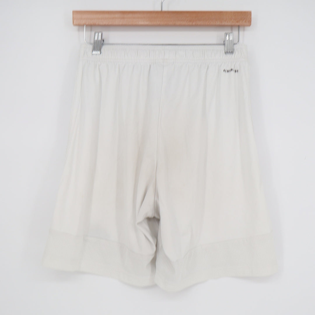 Adidas Aeroready Mens White Soccer Training Shorts Size M Striped Athletic