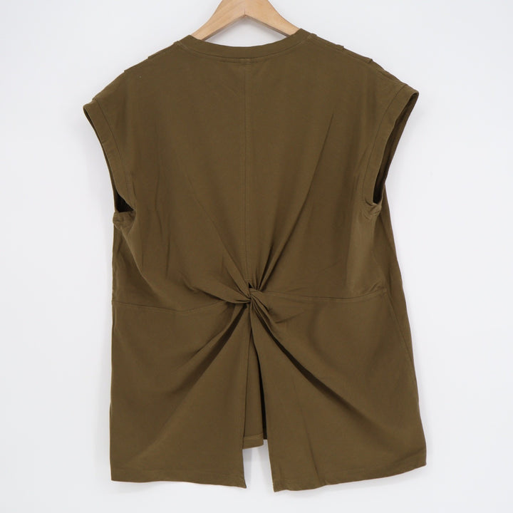 Athleta Renew V-Neck Back Twist Sleeveless Top Olive Green Mens Size M