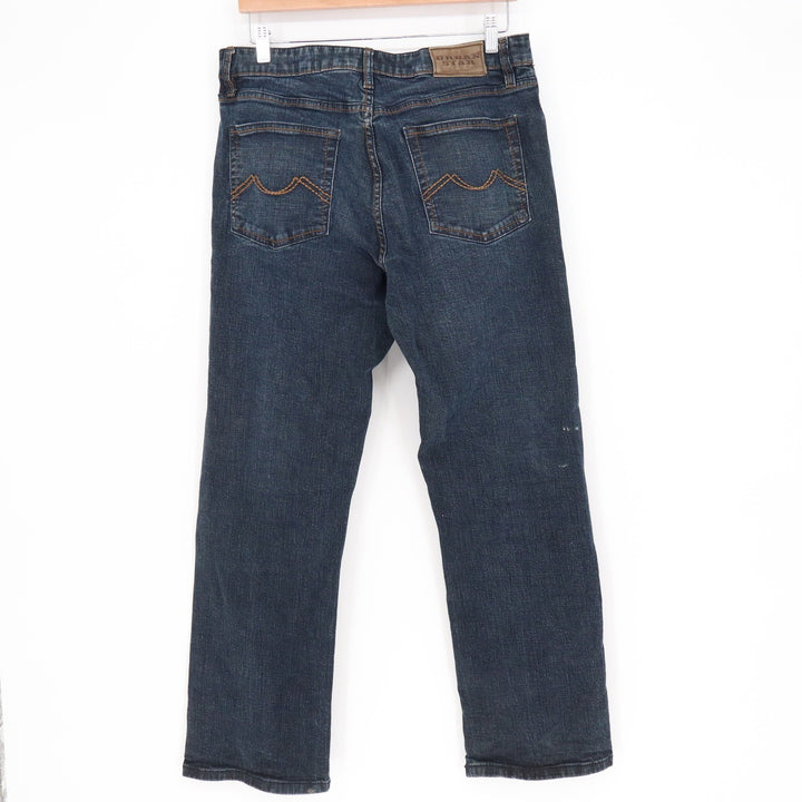 Urban Star Mens Dark Wash Straight Leg Denim Jeans 34x30 Blue