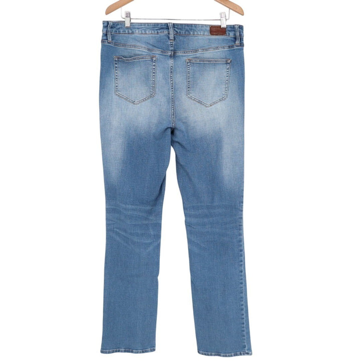 Lands' End Jeans Womens 16 blue denim Cotton Stretch Preppy 5-Pockets Skinny Leg