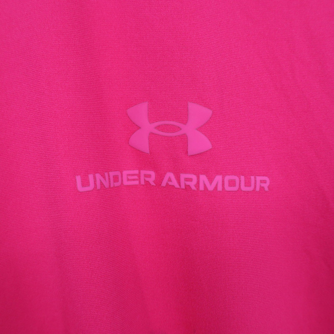 Under Armour Rush Mens Medium Pink Short Sleeve Loose Fit Athletic Tee