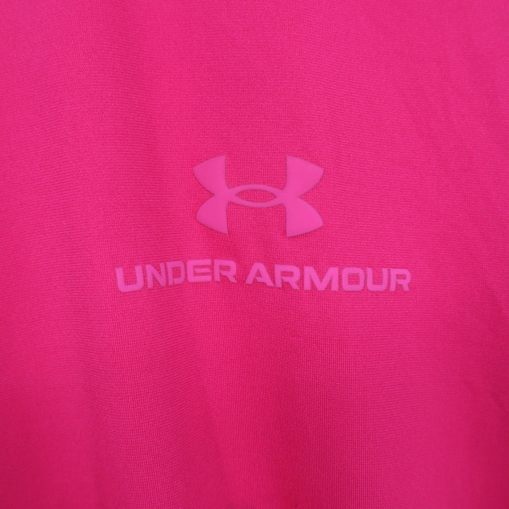 Under Armour Rush Mens Medium Pink Short Sleeve Loose Fit Athletic Tee