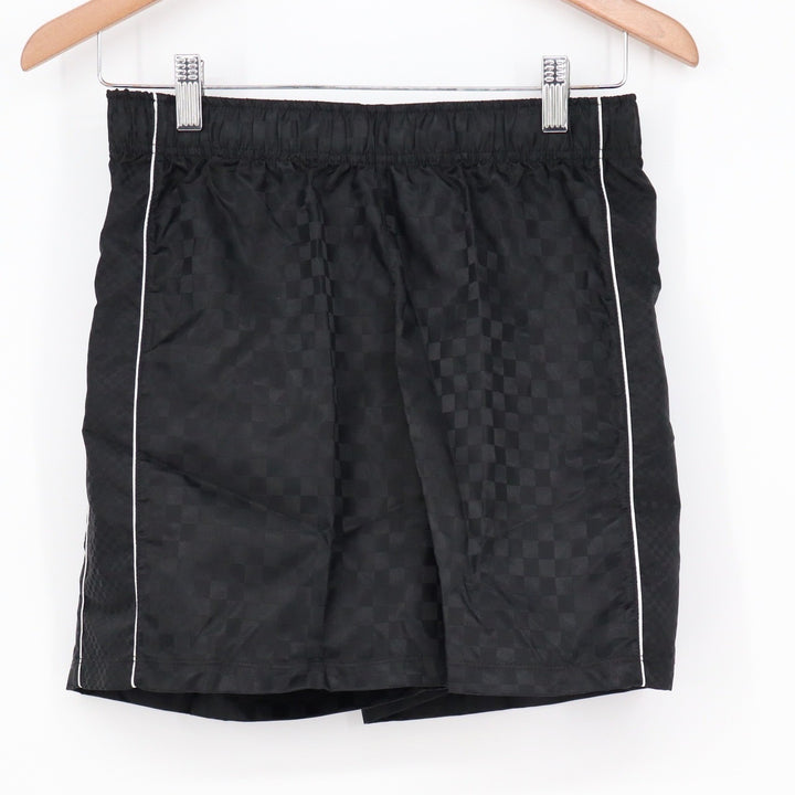 DSG Boys Black Woven Soccer Shorts Checkerboard Piping Size L 14-16