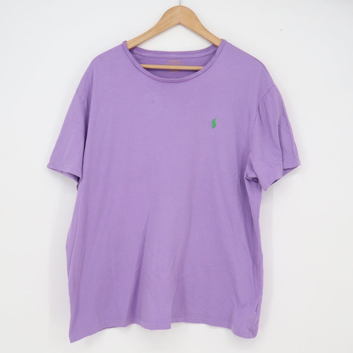 Polo Ralph Lauren T-Shirt Mens XL Crew Neck Purple Pony Logo Cotton Excellent