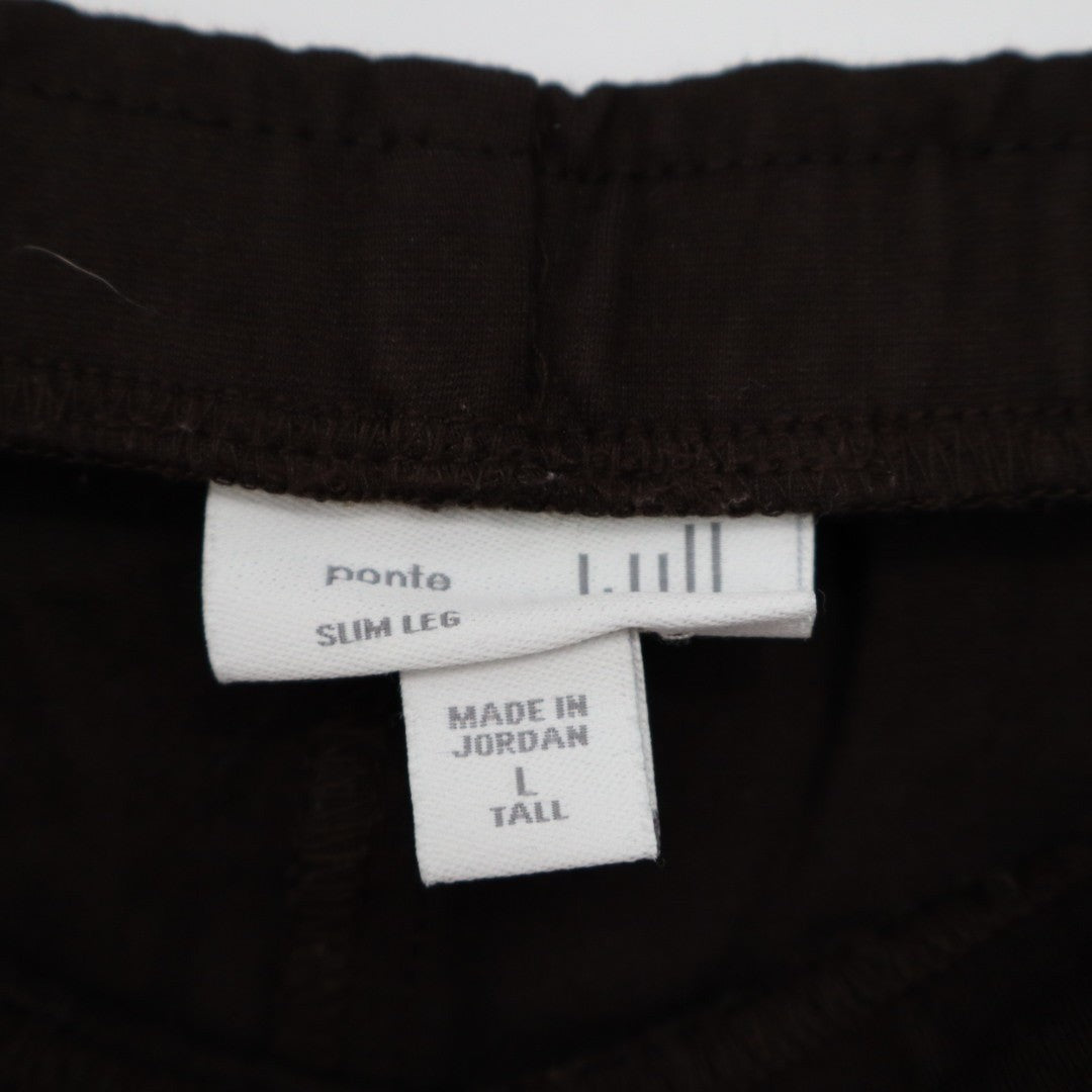 J.Jill Smoothing Ponte Leggings Womens Large Tall Brown Stretch Pull On Slim Leg