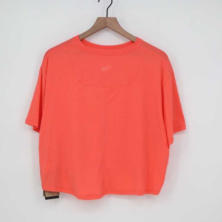 Nike Womens Training Boxy Cropped T-Shirt Bright Orange Coral XL